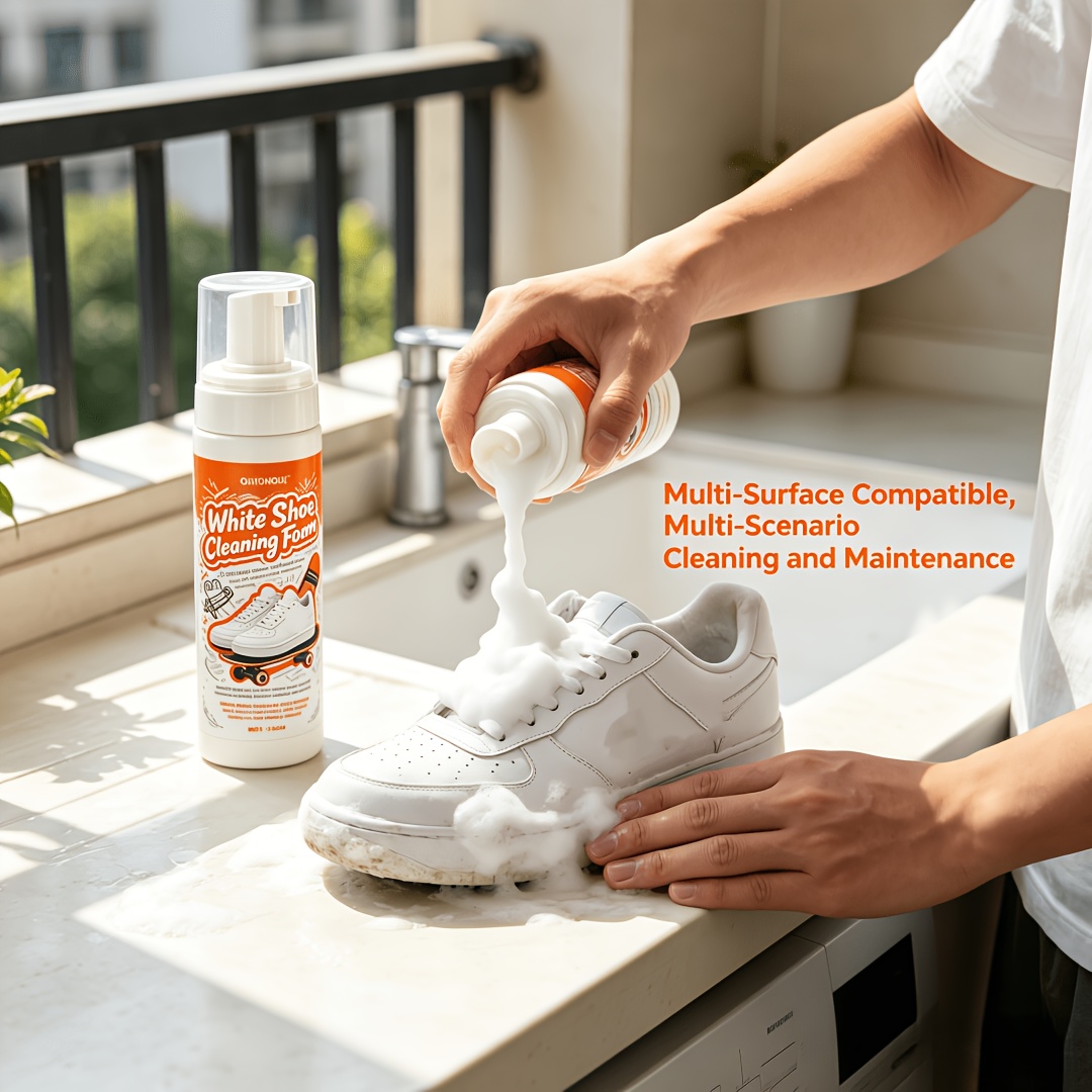 Sneaker Care Foam - Draagbare, niet-afspoelbare witte schoenreiniger schuim, multi-oppervlakte