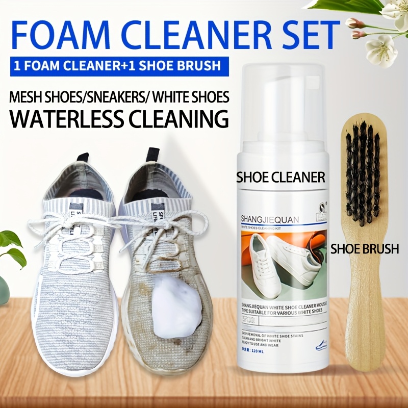 Sneaker Care Foam - [Waterloze vlekverwijderaar] Sportschoenreiniger met borstel, mesh